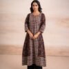 AJRAK BLACK N BLUE COTTON KURTA SET